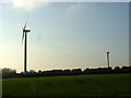 TM5285 : Wind turbines from footpath, Kessingland by John Goldsmith