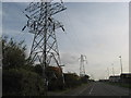 Pylons on Road One in Winsford Industrial Estate