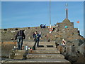 SN3960 : Crabbing on the jetty, New Quay by Chris Allen