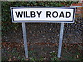 TM2373 : Wilby Road sign by Geographer