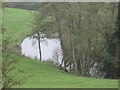 Looking down on the River Weaver from the bank of the Shropshire Union Canal