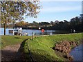 The causeway on the dam at Worthington Lake