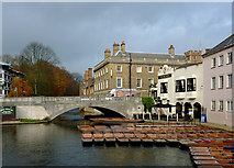 TL4458 : River Cam and Silver Street Bridge, Cambridge by Roger  D Kidd
