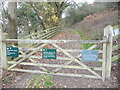 Access gate and track to Dolforwyn Castle