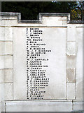 TL1829 : Hitchin War Memorial - Great War Panel - B to C by John Lucas
