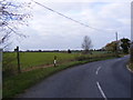 TM2771 : The B1116 Laxfield Road & the footpath to Lane Farm by Geographer