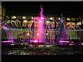 Dancing fountains in front of The Apex