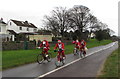 Cycling Santas on  a charity ride to Mumbles