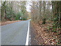 Road narrowing sign on Horsham Road