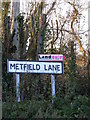 Metfield Lane sign