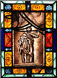 TM1861 : St Andrew's church in Winston - stained glass panel by Evelyn Simak