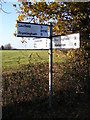 TM2775 : Roadsign on the B1116 Laxfield Road at Rackhams Corner by Geographer
