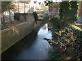 River Biss flows away from Handle House, Trowbridge