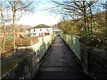 ST1283 : Footbridge across the Taff, Taffs Well by Jaggery