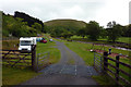SN8275 : Entrance to the camping field at Tyllwyd Farm Camping Site, Cwmystwyth by Phil Champion