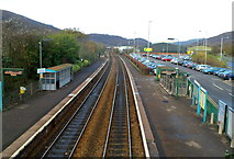 ST1283 : Taffs Well railway station and car park by Jaggery