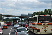 TQ5790 : Approaching Warley Road Bridge, M25 by N Chadwick