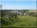 View across Cerne Valley to the northern edge of Charminster