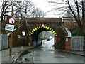 Low and narrow railway bridge