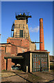 SK4964 : Pleasley Colliery - south shaft by Chris Allen