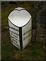 Milepost marker in Hathersage