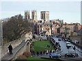 SE5951 : York: looking along the walls towards the Minster by Chris Downer
