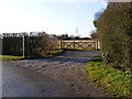 TM2872 : Footpath to Framlingham Road & entrance to Chestnut Tree Farm by Geographer