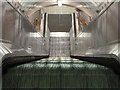 TQ2981 : London: looking down a Tube escalator by Chris Downer