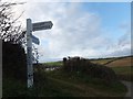 Blanksmill Cross sign and road to East Alvington