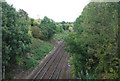 Railway line round north Ipswich