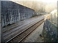 Partly buried disused railway track, Crumlin