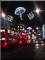Buses and Christmas lights, Oxford Street W1