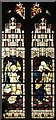TL7729 : St Katharine, Gosfield - Stained glass window by John Salmon