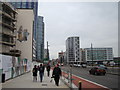 Looking up Stratford High Street towards Stratford