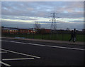 Pylon and offices by Bullsmoor Lane, Freezywater