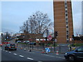 View of the Stratford Centre multi-storey car park from Great Eastern Road