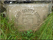 HU4760 : Billister: old Zetland County Council stone by Chris Downer