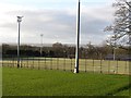 NS7857 : All weather pitches, Dalziel Park by Richard Webb