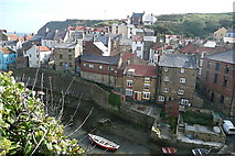 NZ7818 : Staithes from Cowbar Bank by Graham Horn
