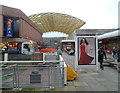 ST2995 : Yellow canopy, Cwmbran Shopping Centre by Jaggery