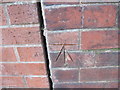 Ordnance Survey Cut Mark on wall in Wesley Road, Armley