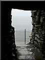 HU3909 : Jarlshof: sea view through wheelhouse door by Chris Downer