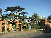 TM2858 : Original entrance gates to Easton Manor house, Easton by Evelyn Simak