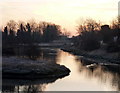 Pond next to Oare Creek at sunrise