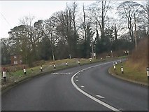 SO8087 : A458 approaching Bradbury Lane junction, Four Ashes by Peter Whatley