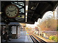 Colindale tube station platform and clock