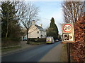 Speed camera sign on the B3006 at Selborne