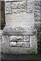 Benchmark on buttress of Underhill Methodist Church