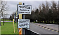 "No dogs" sign, Mallusk, Newtownabbey