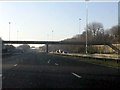 SJ4190 : M62 motorway - Greystone Road footbridge by Peter Whatley
